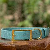 Vivid Canine BioThane® waterproof buckle dog collar dusty turquoise - durable outdoor pet gear available in XS-XL sizes