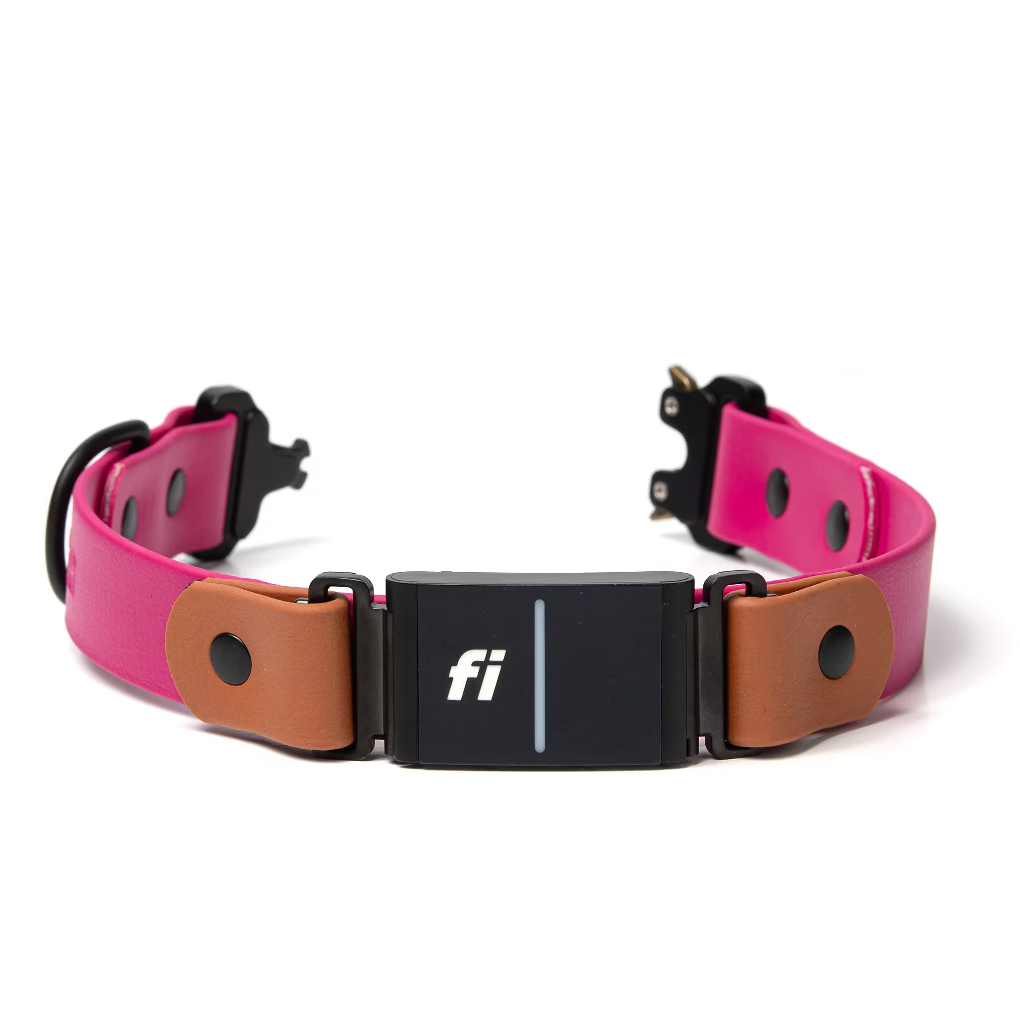 Quick release buckle detail on Fi compatible BioThane dog collar