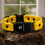 Fi Series 3 compatible BioThane waterproof dog collar with quick release buckle in yellow