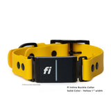 Yellow BioThane® Fi Series 3/3+ inline collar showing Fi device attachment - Vivid Canine