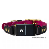 Magenta and black BioThane® Fi Series 3/3+ inline collar showing Fi device attachment — flat lay — Vivid Canine