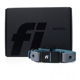 Fi Series 3+ GPS collar bundle — black Fi box with blue BioThane® buckle dog collar on white background