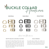 The image is a collage of various images related to hardware, including different types of buckles and their corresponding materials.