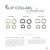 The image is a collage of various hardware items, including D-Rings, Buckles, and Brass, showcasing different materials and finishes.