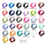 BioThane waterproof dog collar and leash color chart - available colors and options - Vivid Canine