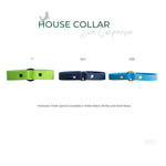 Vivid Canine BioThane® house dog collar size comparison infographic