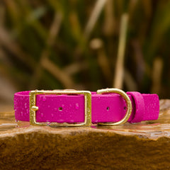 Vivid Canine BioThane® waterproof buckle dog collar magenta - durable outdoor pet gear available in XS-XL sizes