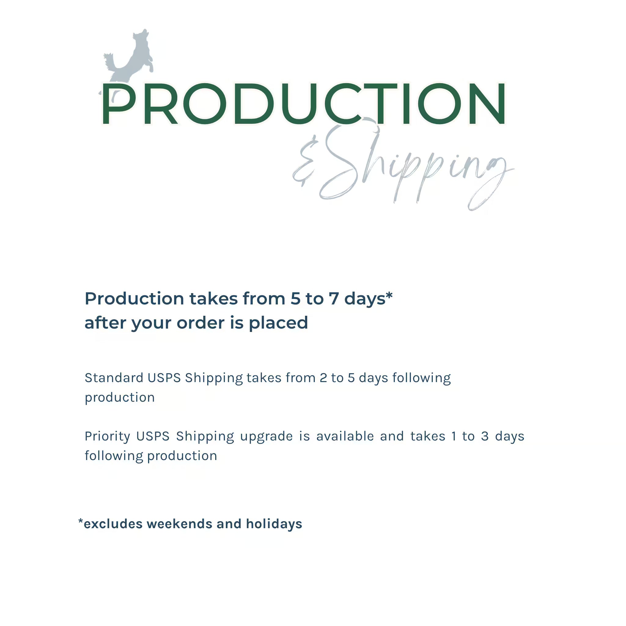 Vivid Canine BioThane® dog gear production and shipping timeline schedule