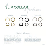 BioThane® Waterproof Slip Dog Collar hardware options infographic