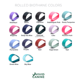 a collection of twelve different rolled biplane colors, each with a unique color and design. The colors include Amethyst, Black, Espresso, Bubbly Pink, Dusty Turquoise, Magenta, Deep Sea Blue, Emerald, Lilac, Passion Fruit, Periwinkle, Purple, Red, Sage Green, Teal, Ocean Blue, Sky Blue, and Teal.