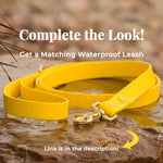Vivid Canine BioThane® waterproof dog leash, yellow brass snap - matching buckle dog collar available