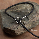 Rolled BioThane® slip lead in black with nickel hardware, waterproof design by Vivid Canine