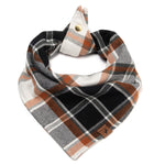 Vivid Canine Copper Plaid dog bandana in brown, white and black plaid