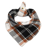 Vivid Canine Copper Plaid dog bandana in brown, white and black plaid