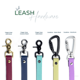 BioThane waterproof dog leash hardware options and clip styles - Vivid Canine