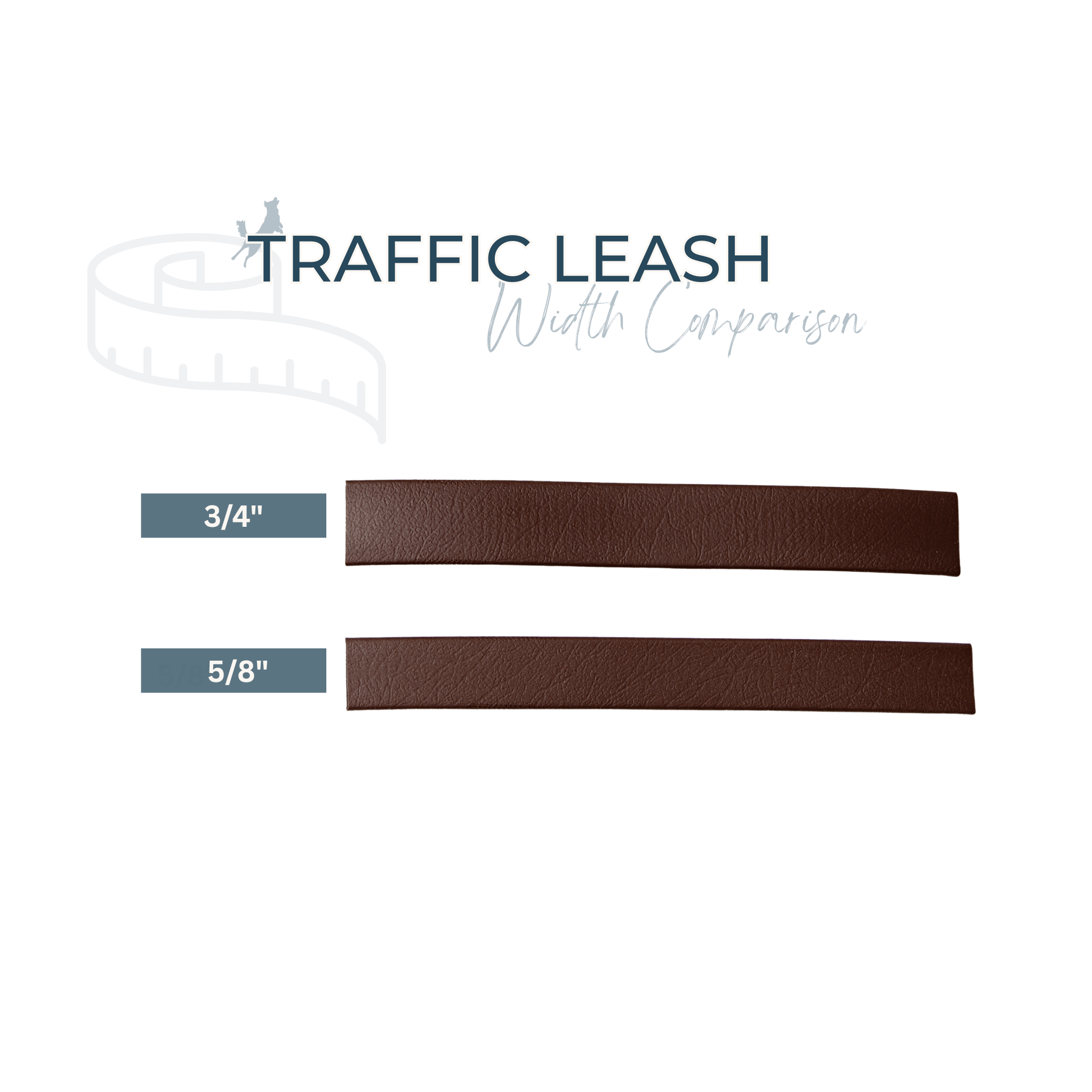Traffic leash width comparison infographic