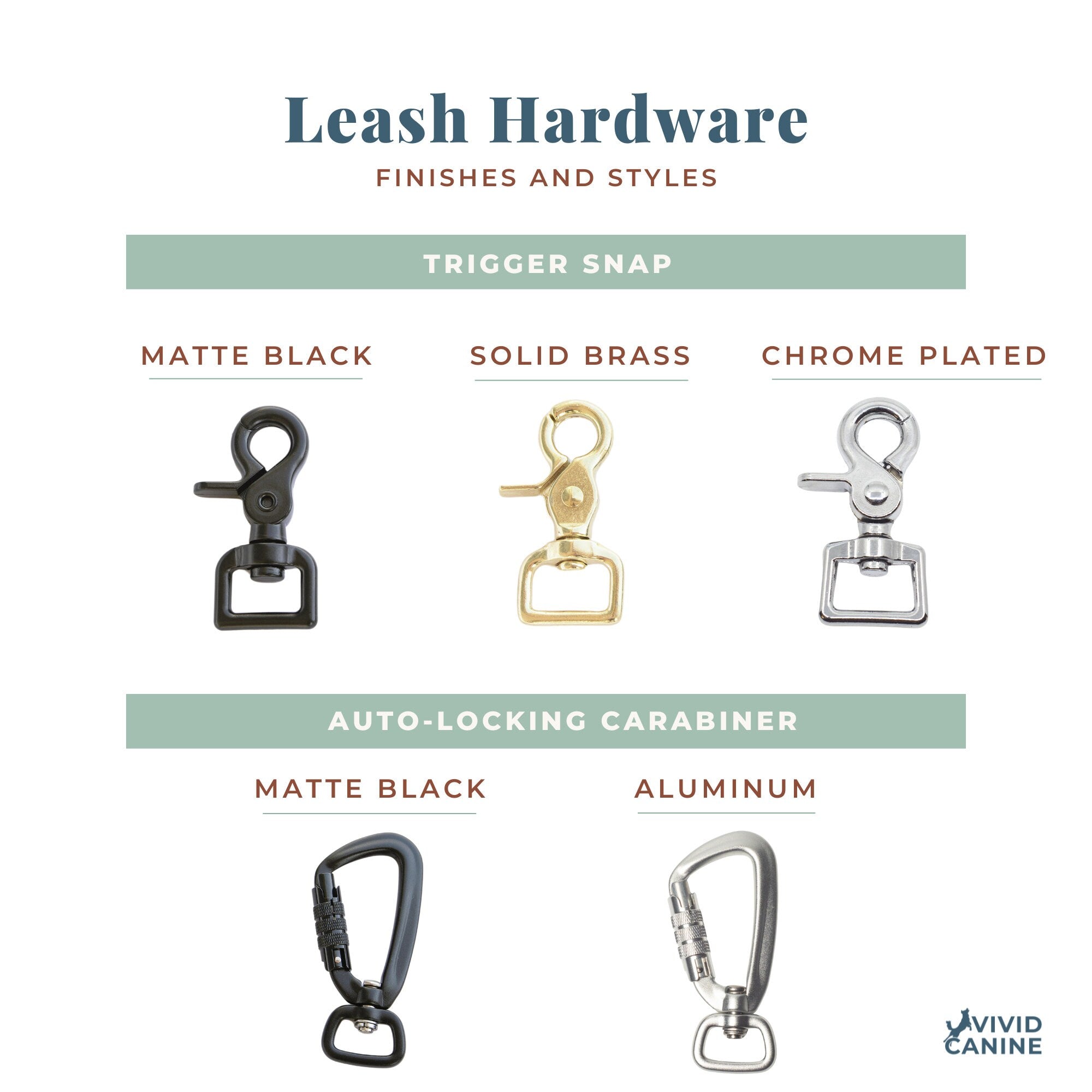 biothane leash finishes and styles