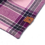 purple plaid dog bandana in brushed cotton