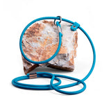 Waterproof BioThane rolled slip lead in ocean blue color and nickel-plated hardware