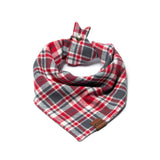 red and grey plaid dog bandana