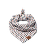 blush pink and grey plaid dog bandana