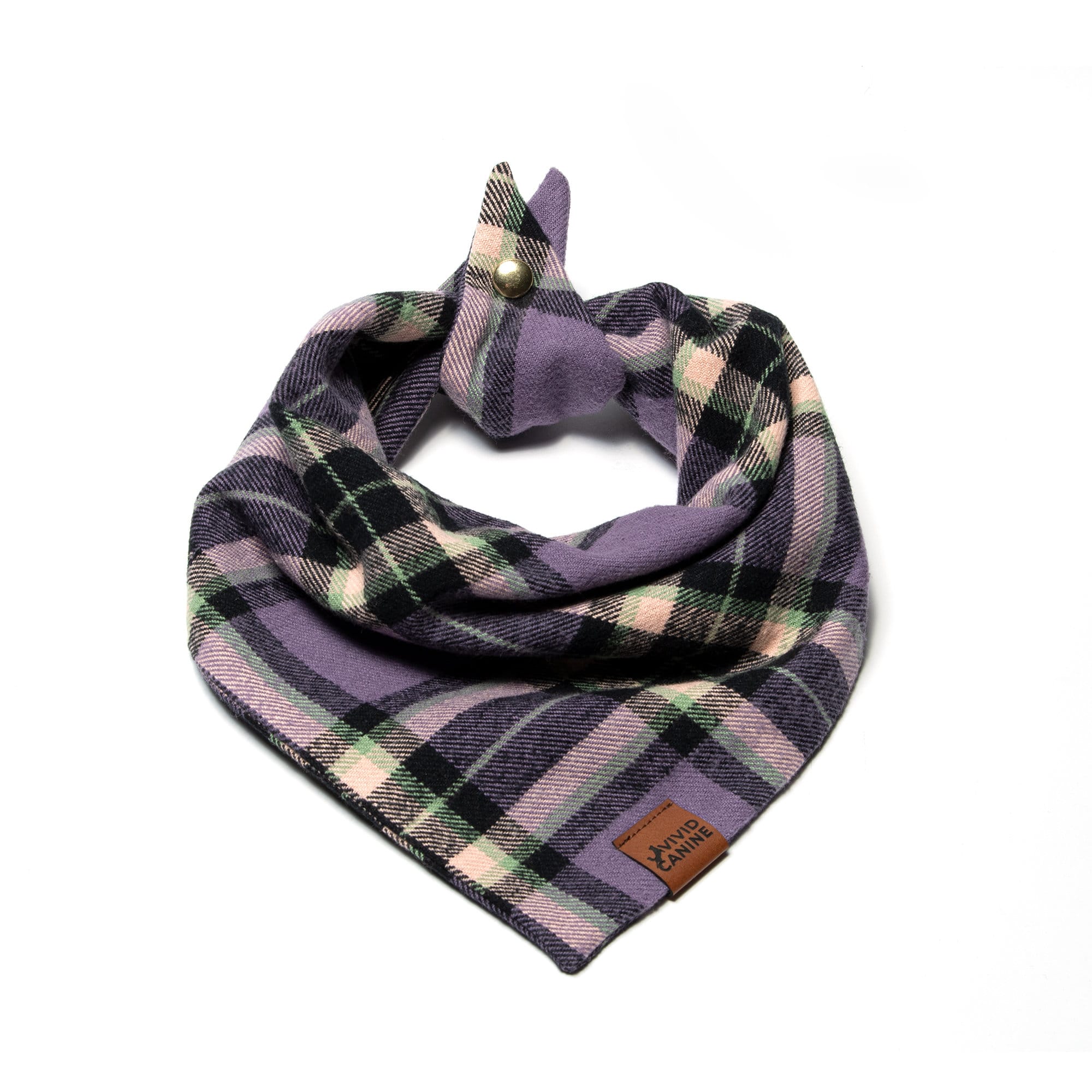 dusty purple plaid dog bandana