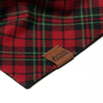 red and green tartan plaid dog bandana