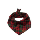 red and green tartan plaid dog bandana