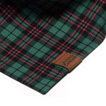 green and red tartan plaid dog bandana