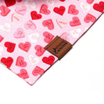 multi-colored candy heart messages dog bandana