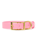 pastel pink color biothane buckle dog collar