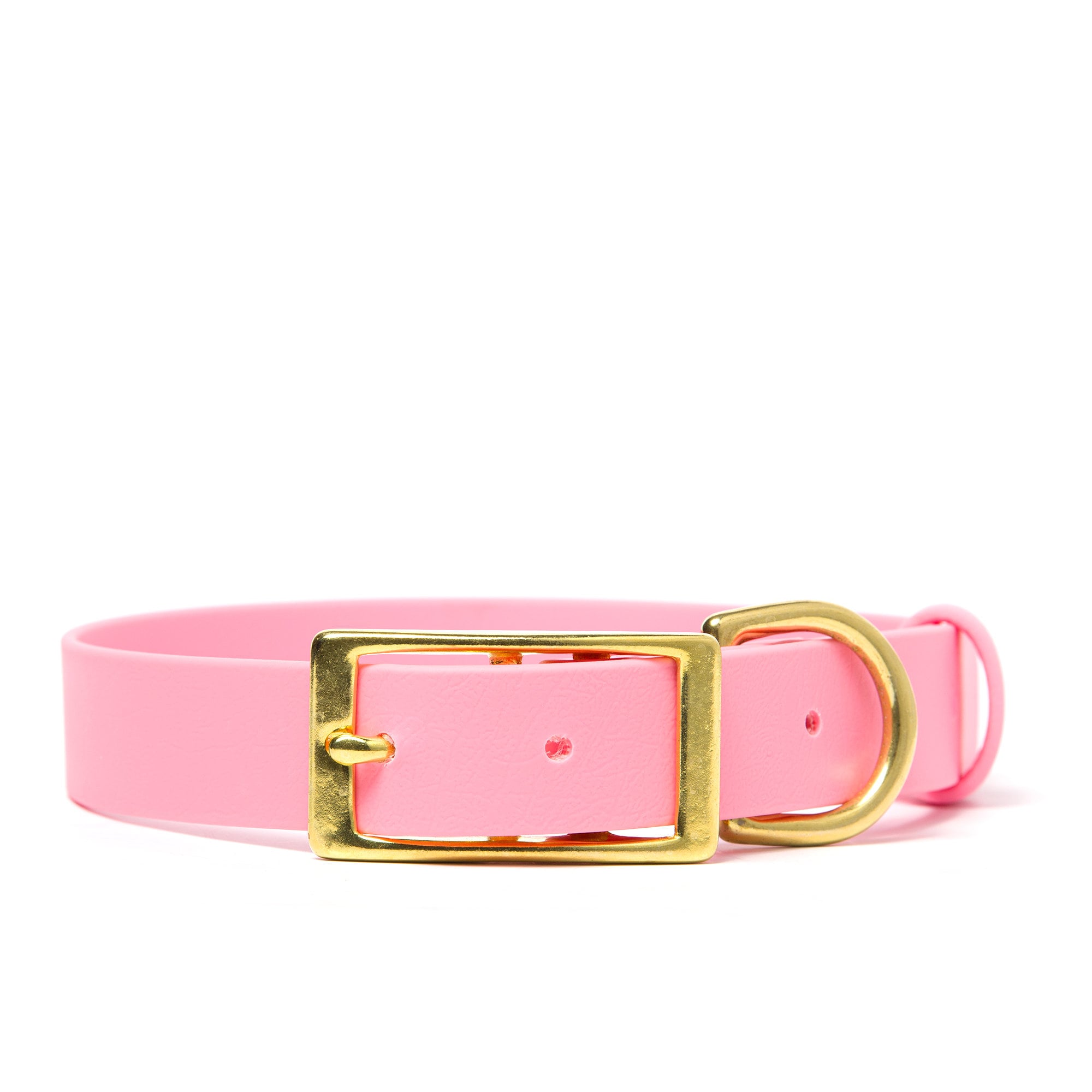 pastel pink color biothane buckle dog collar
