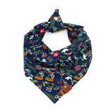 Dog Bandana - Vine Floral Navy